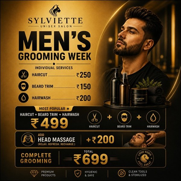 Offer: Haircut @ 250, Beard @ 150, Haircut+Hairwash+Beard @ 499, Headmassage @ 200